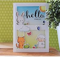 Vista 7 de Juego de sellos y troqueles de Happy Day para hacer tarjetas, sellos transparentes y troqueles de corte de metal para álbumes de recortes