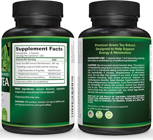 Miniatura 5 de Potent Garden Extracto de té verde con energía natural EGCG, enfoque mental, apoyo inmunológico, fórmula antioxidante y saludable para el corazón,