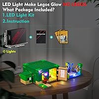 Vista 6 de VONADO Kit de luces LED compatible con Lego Minecraft La casa en la playa de las tortugas 21254 (solo luces, sin modelos) Juego de luces creativas