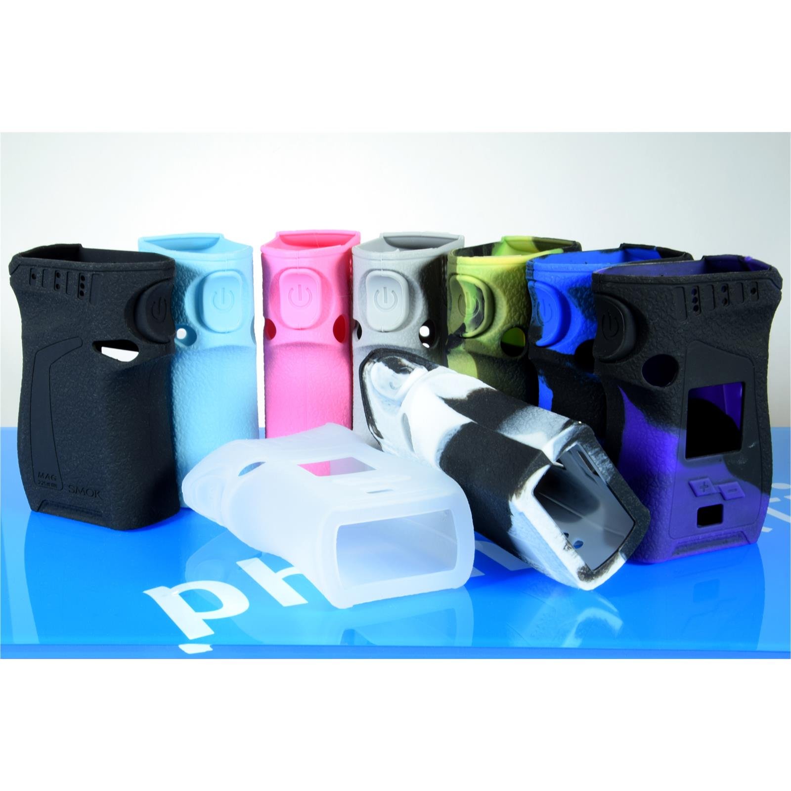 PhoneNatic Silikon-Hülle Transparent – Für SMOK Mag 225W (Rechtshänder) – Klare Schutzhülle Mit Griff