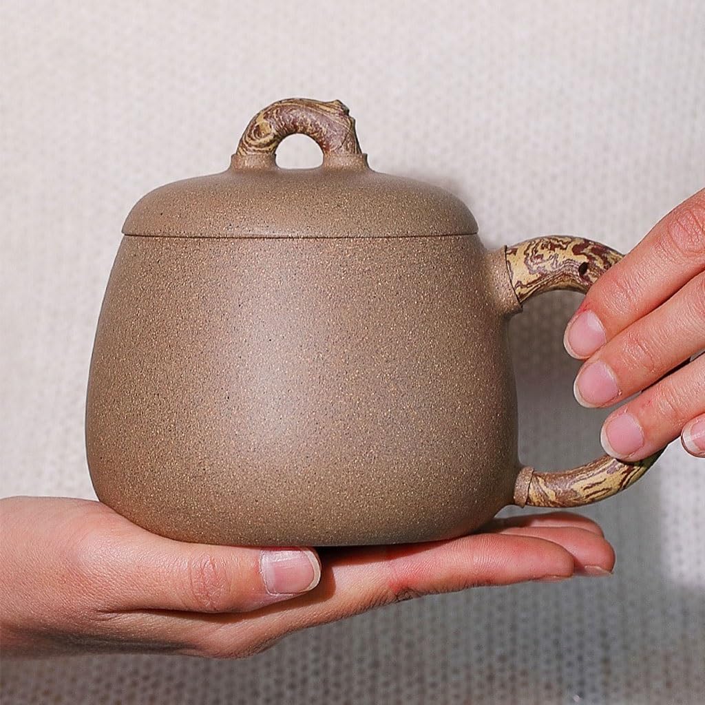 Taza de Té Taza de Arcilla Morada con Tapa, Taza con Tapa de Gran Capacidad, Tazas de Arcilla for Beber, Juego de té de Kung fu Hecho a Mano Difusor de Té