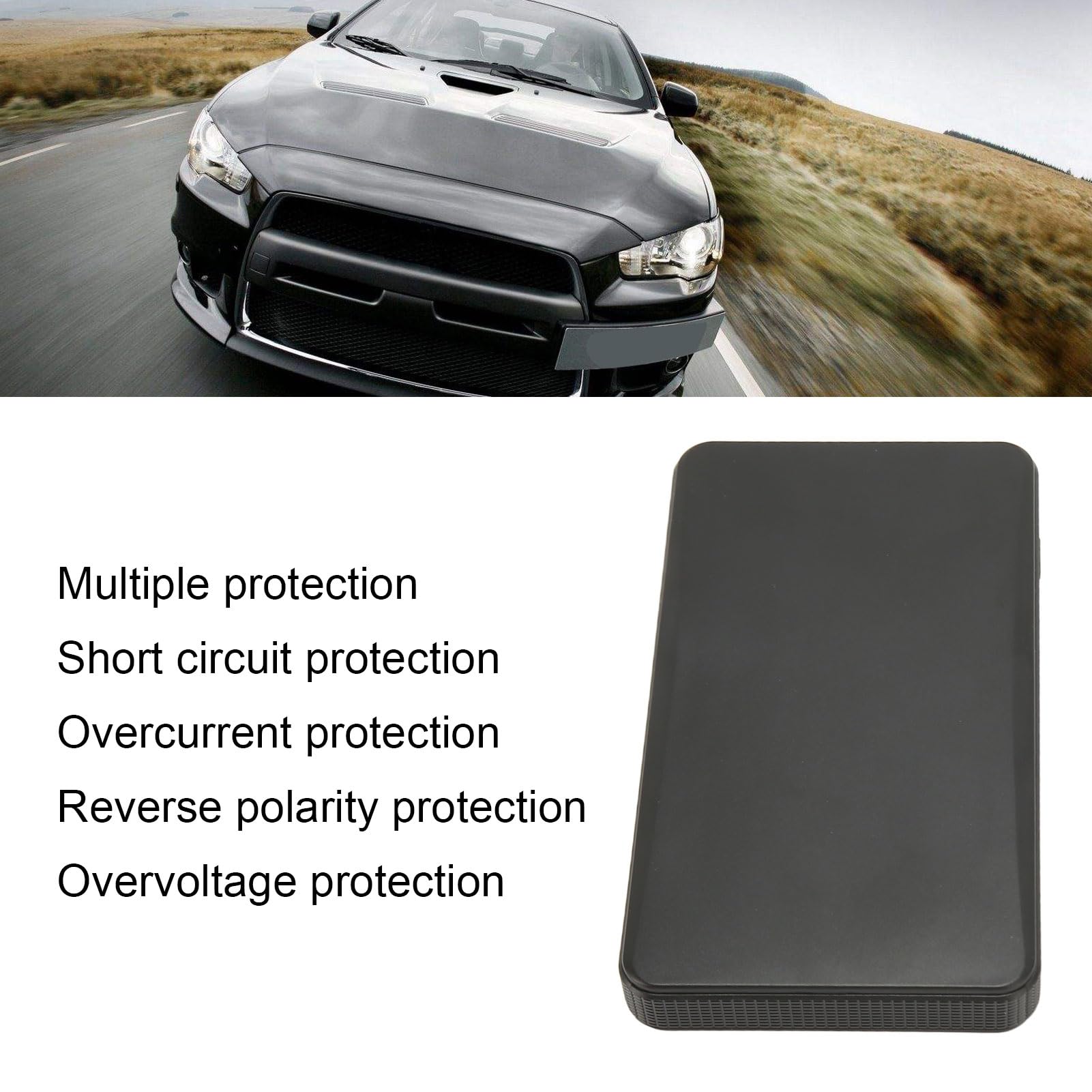 Arrancador de Batería de Coche, Batería de Arranque de 12000 MAh 600 A para Motores de Gasolina de hasta 4,0 L y Diésel de 4,0 L, Refuerzo de Batería con Luz LED Integrada
