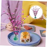 Vista 8 de Mobestech Sashimi Plato de decoración de sushi Plato de sushi Plato de flor Decoración de flores de seda Decoración de plato de sushi Decoración