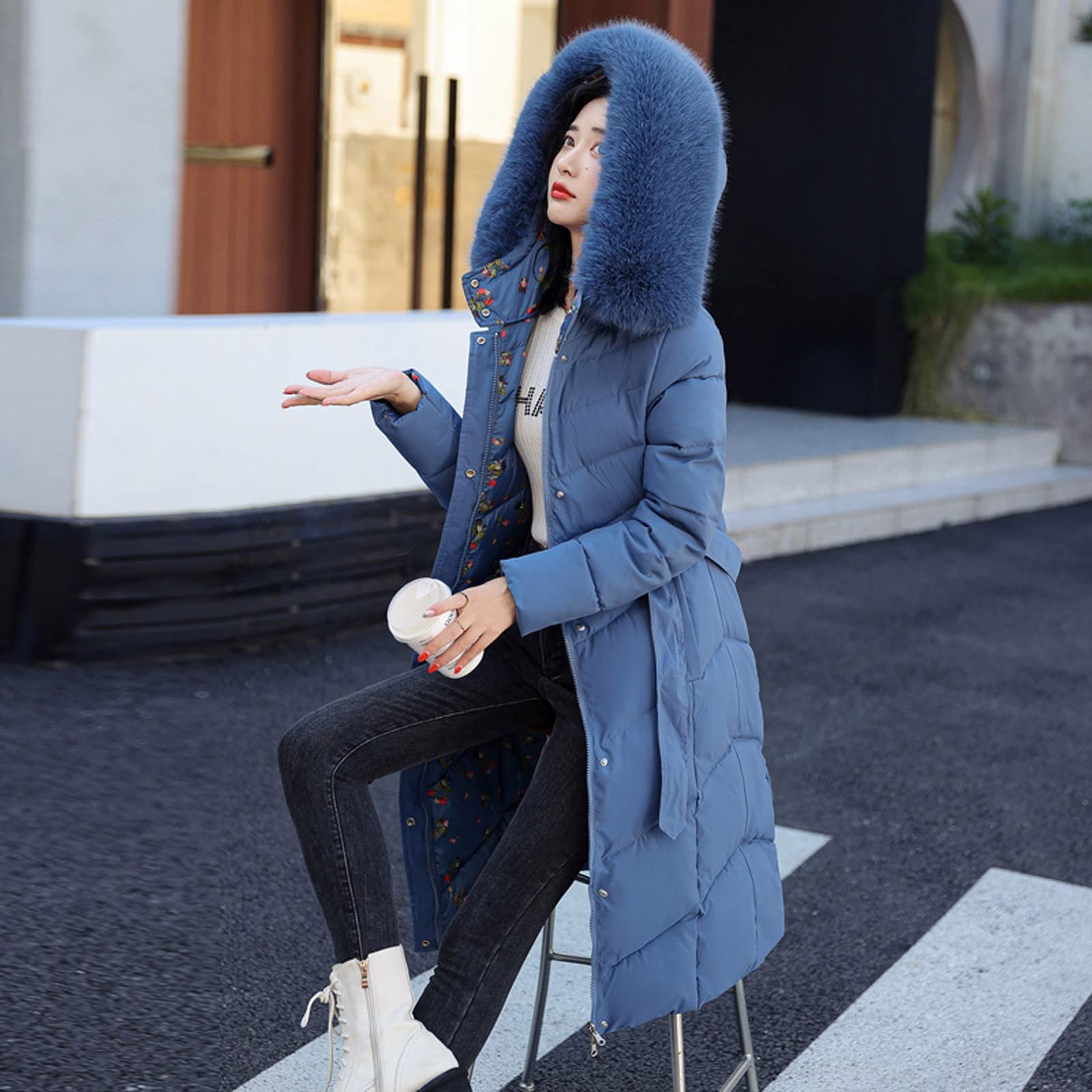 Genérico Chaqueta Acolchada Mujer,Chaqueta De Abrigo SóLido Informal Para Mujer Abrigo Con Capucha Y Bolsillo Reversible Abrigo De Manga Larga Con Bolsillo Con Cremallera