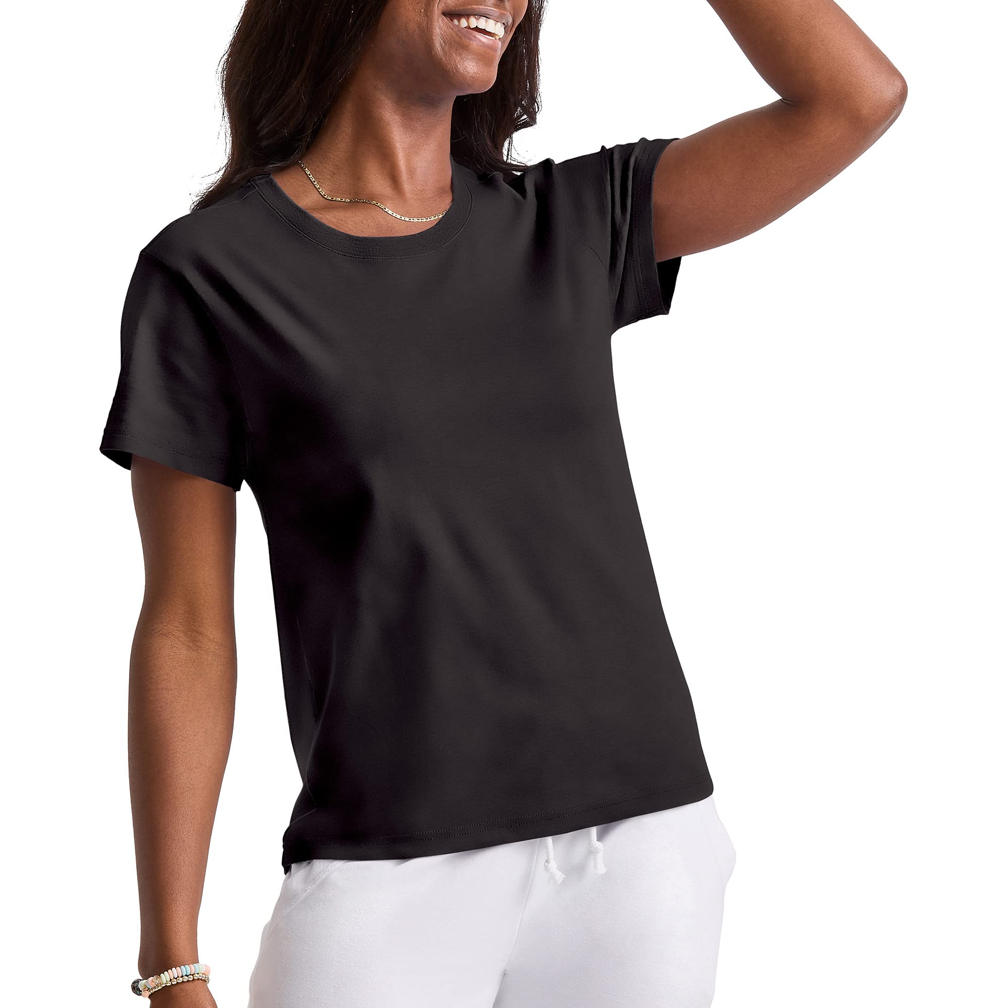 HanesWomen's Originals Tri-blend Classic Crewneck T-Shirt, Curved-Hem Tee for Women, Available in Plus Size