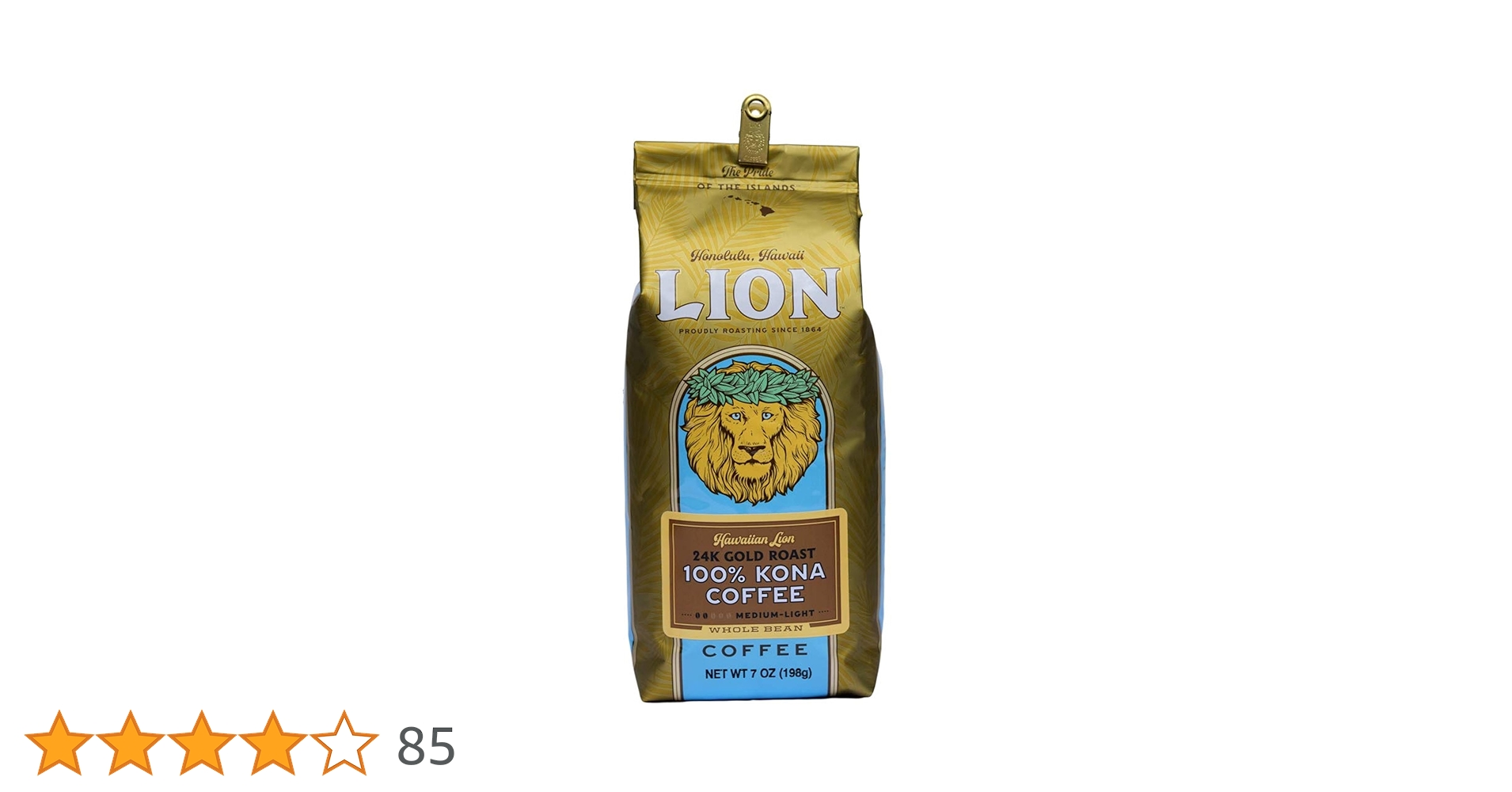 5/14までの掲載！【豆タイプ】ライオンコーヒー コナコーヒー100% LION COFFEE ライオンコーヒー 100%コナコーヒー 5袋セット 豆