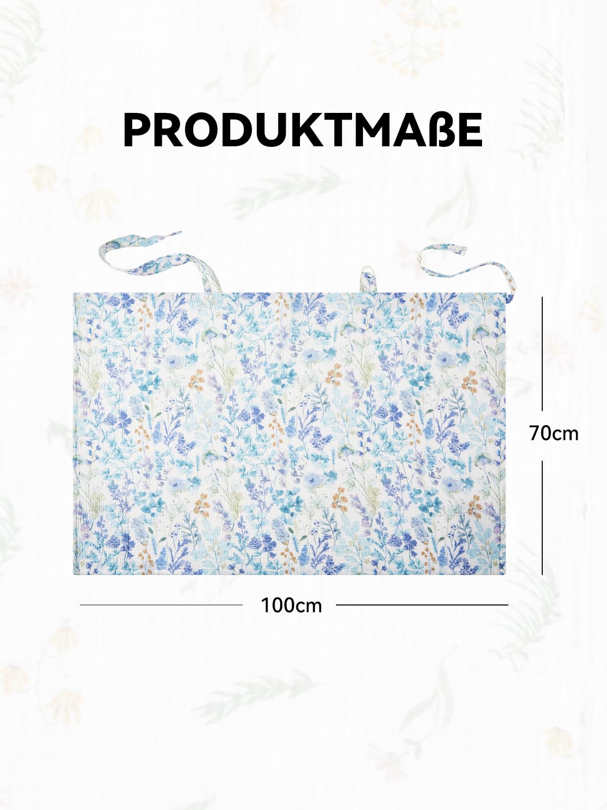 TILLYOU Toalla de lactancia para viajes, 70 x 100 cm, muselina, delantal de lactancia, 100% algodón, cubierta para enfermería, diseño de flores azules