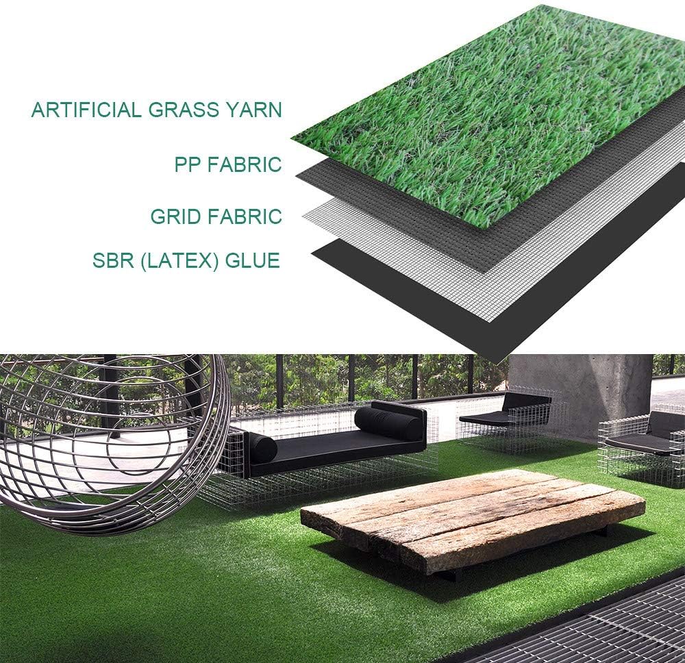 Petgrow Synthetic Artificial Grass Turf Lawn 4ft x 10ft, 1.38" Outdoor/Indoor Fake Grass Rug Astroturf for Dogs,Faux Grass Rug with Drainage Holes/Custom Size Provided - Image 3