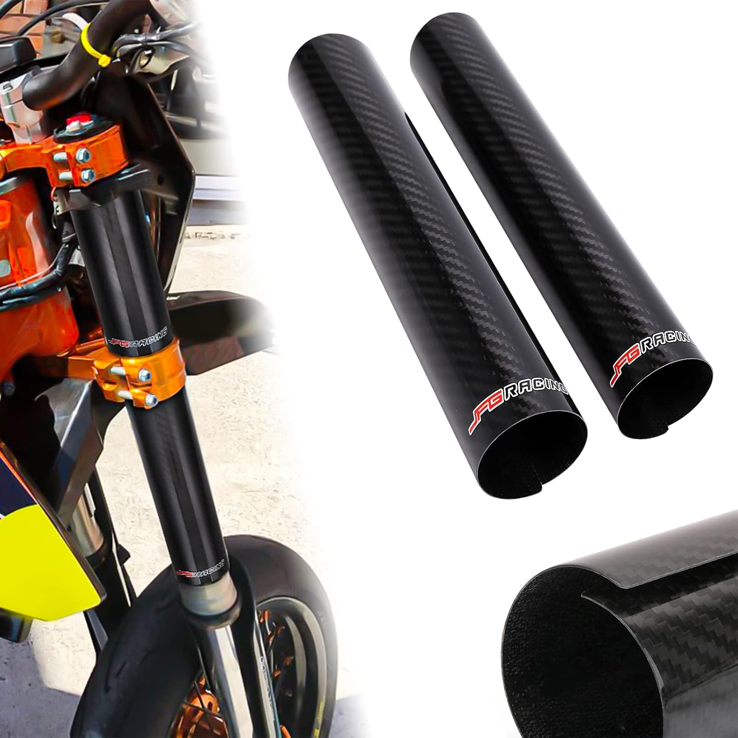 9.8 Inch Motorcycle Carbon Fiber Front Fork Guard Dust