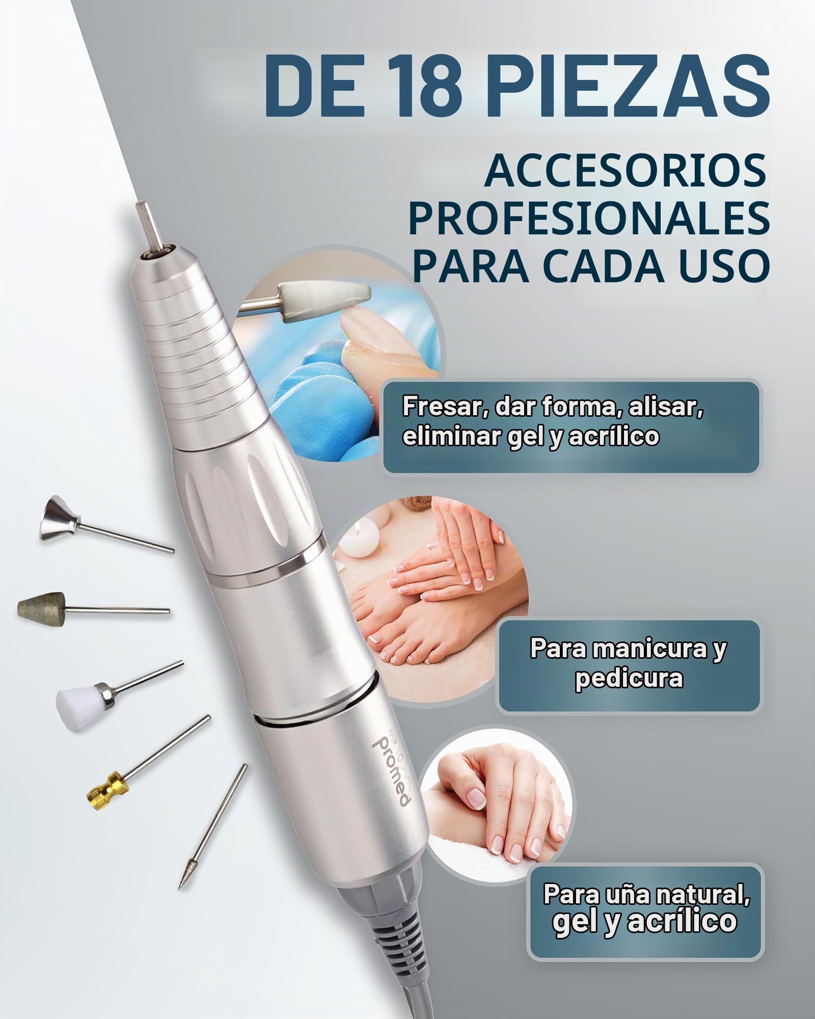 Promed The File 1130 - Aparato de pedicura y manicura, color morado