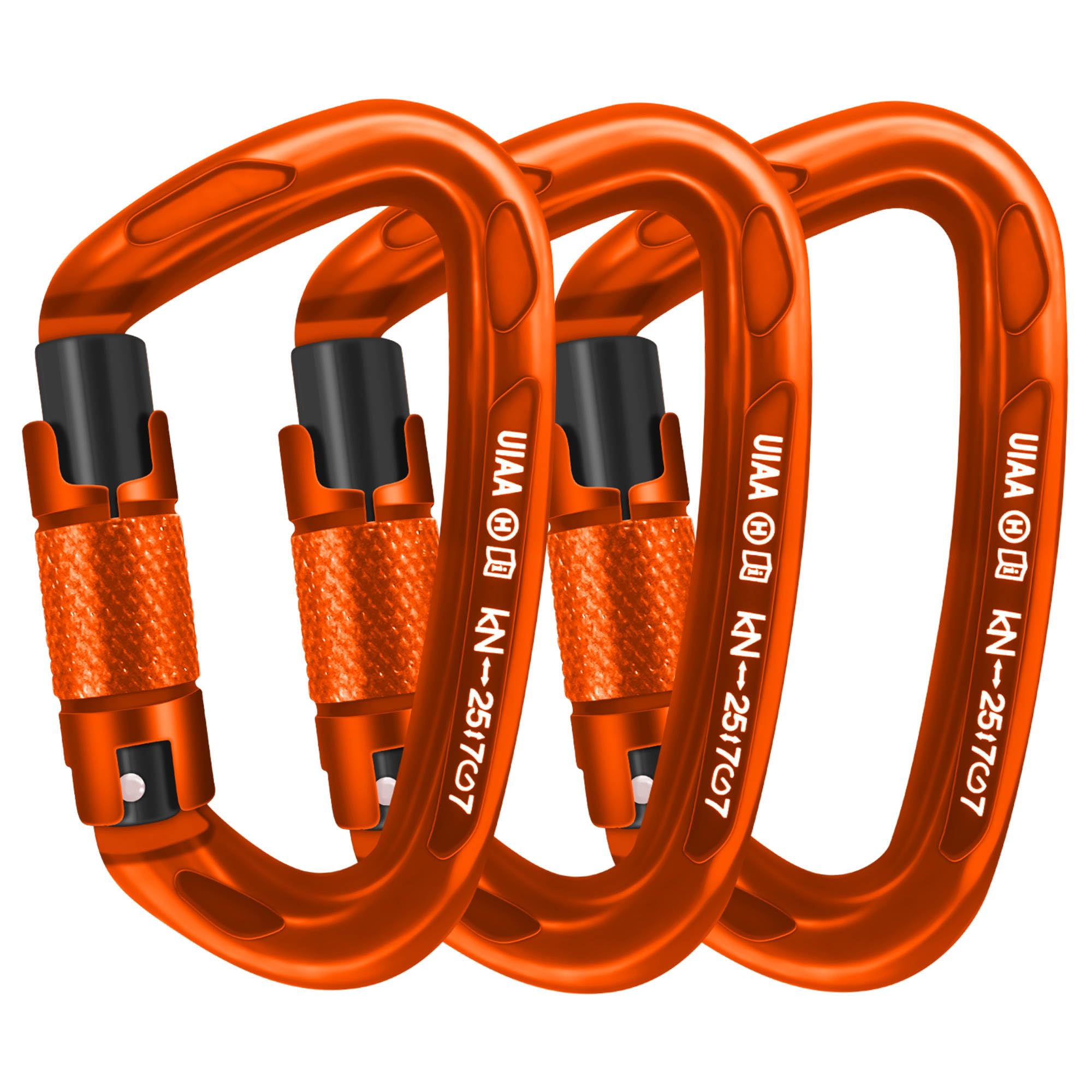 AINIKEY Climbing Carabiner Clips 25kN Auto Locking Carabiner, Professional Heavy Duty Large Locking Carabiner Clips for Rock/Ice Climbing Rappelling