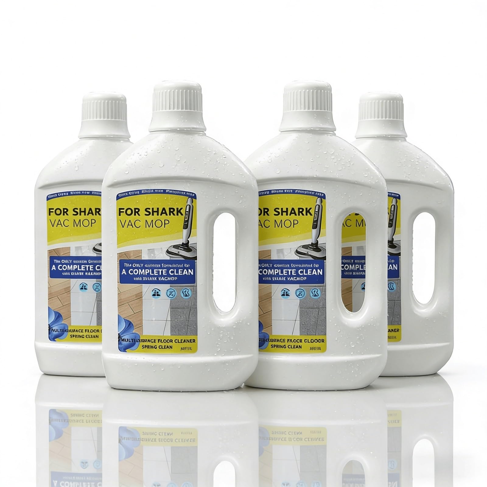 Compatible with Shark VACMOP VM252 Cordless Cleaner Multi-Surface Floor Cleaner 1L Cleaning Solution for Sealed Hardwood Tile Laminate Floors Spring Fresh Scent(4 bottle)
