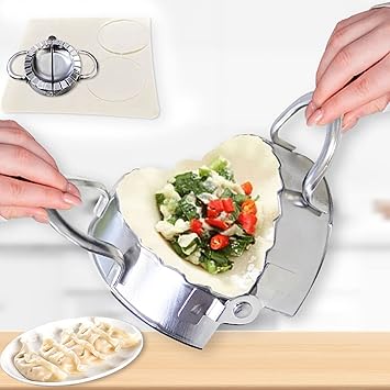 Stainless Steel Gujiya/Gujia Karanji Maker Mould | Sacha Machine | Momos Cutter | Gujiya Mould Dough Press Maker Mould | Kitchen Molds for Festivals (Pack of 1)