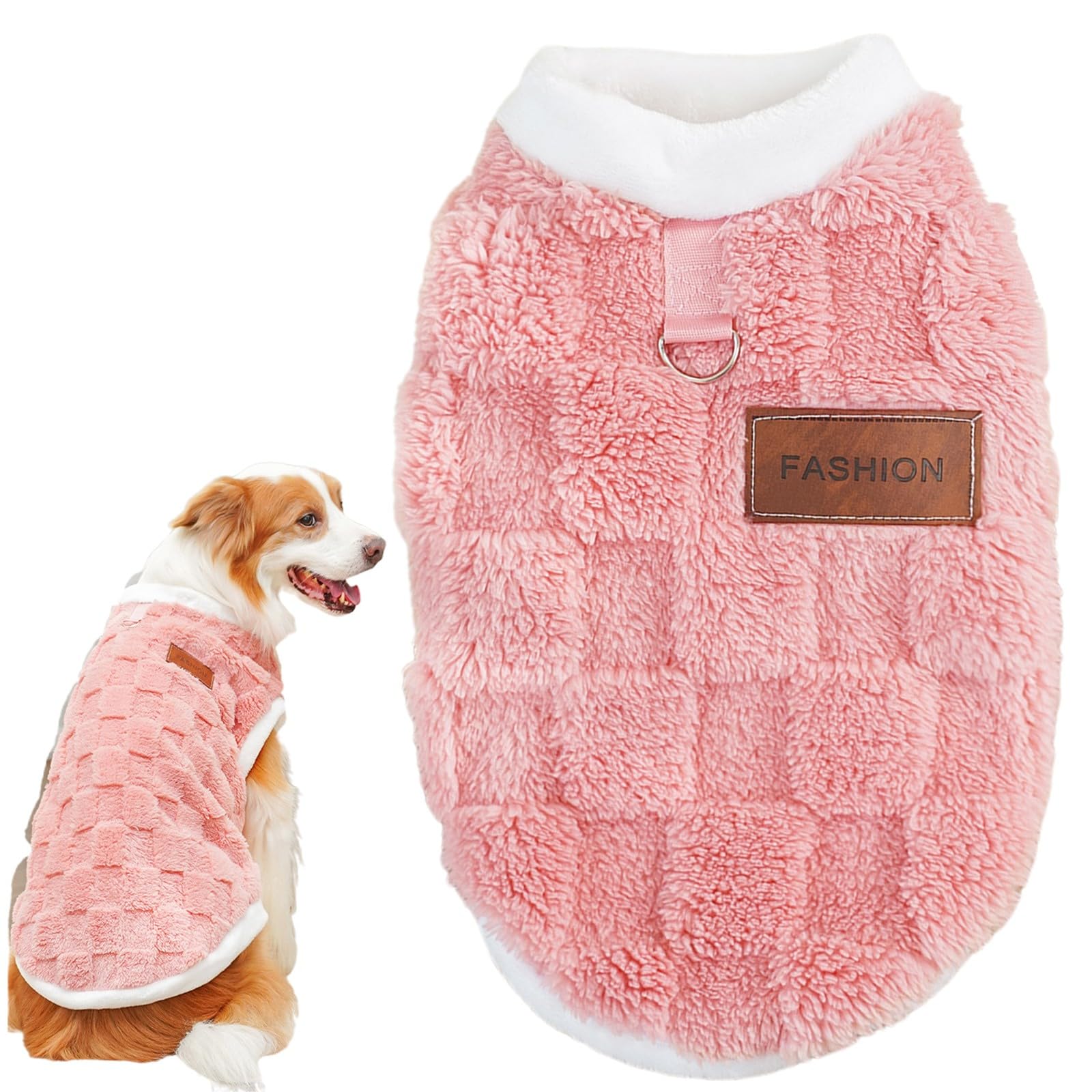 Fleece Dog Jumper, Plush Winter Dog Onesie with D-Ring for Dogs (S-8XL)