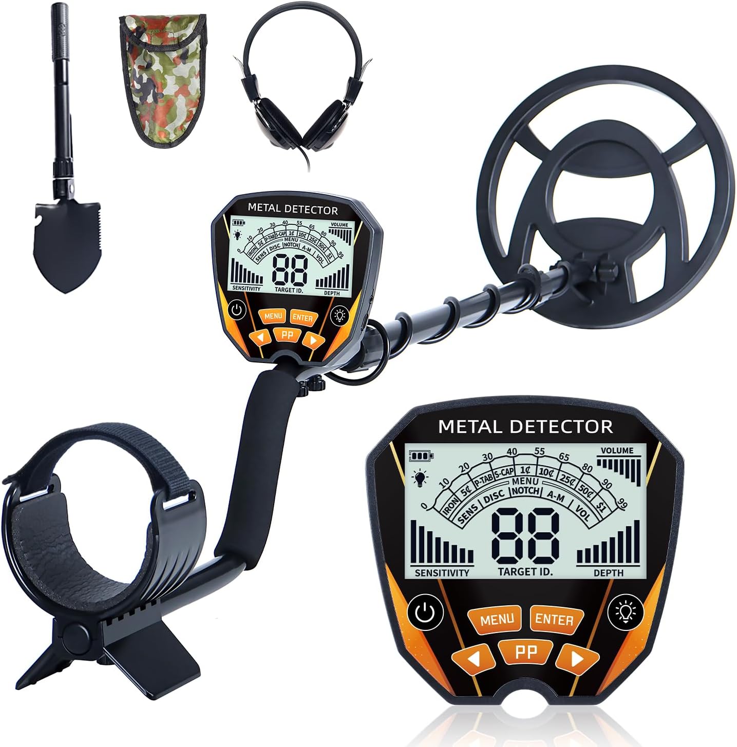 Metal Detector For Adults & Kids – Professional Gold Detector With LCD Display, 5 Modes, IP68 Waterproof Coil