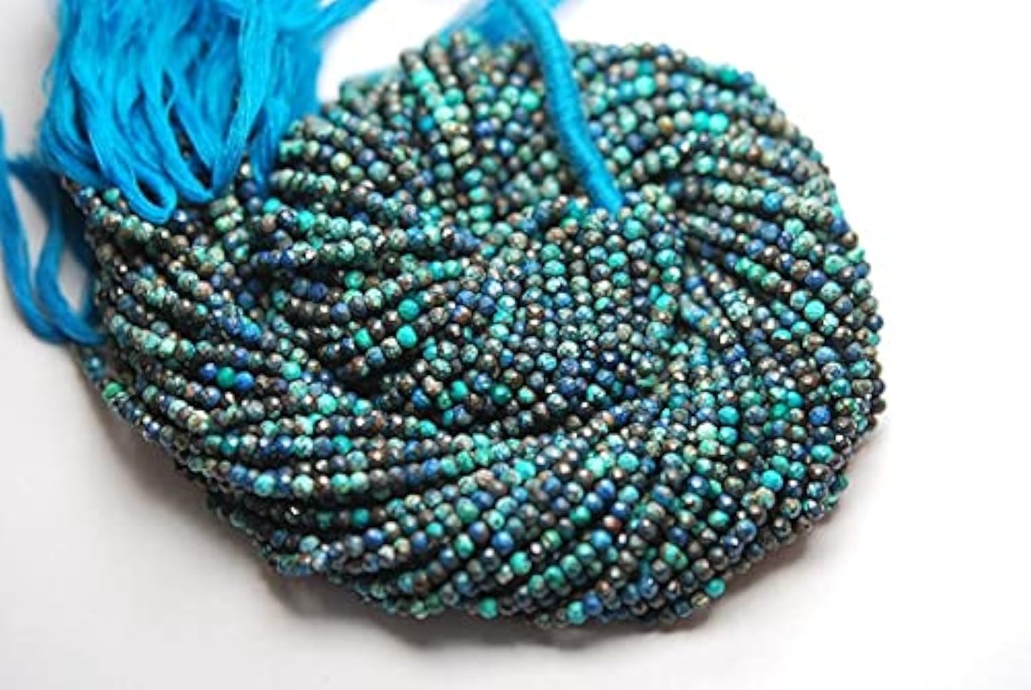 Chrysocolla naturelle facettée LKBEADS pour créer vos bijoux d'été