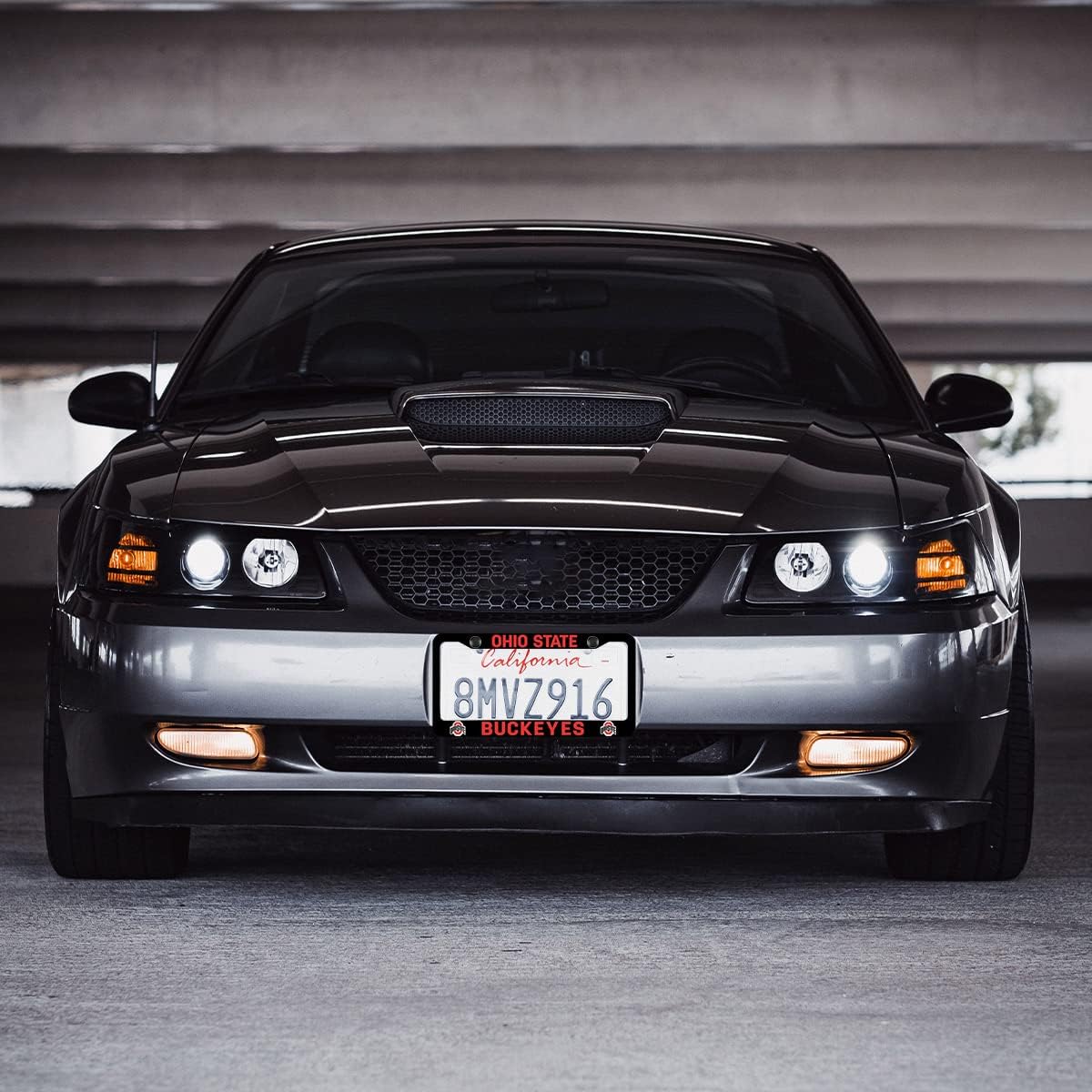 2 Packs Matte Black for Ohio State License Plate Frames,2 Holes License Plate Holder for OSU Buckeyes,Universal Aluminum Tag Frame for License Plate for Front and Rear Car Tags - Image 3