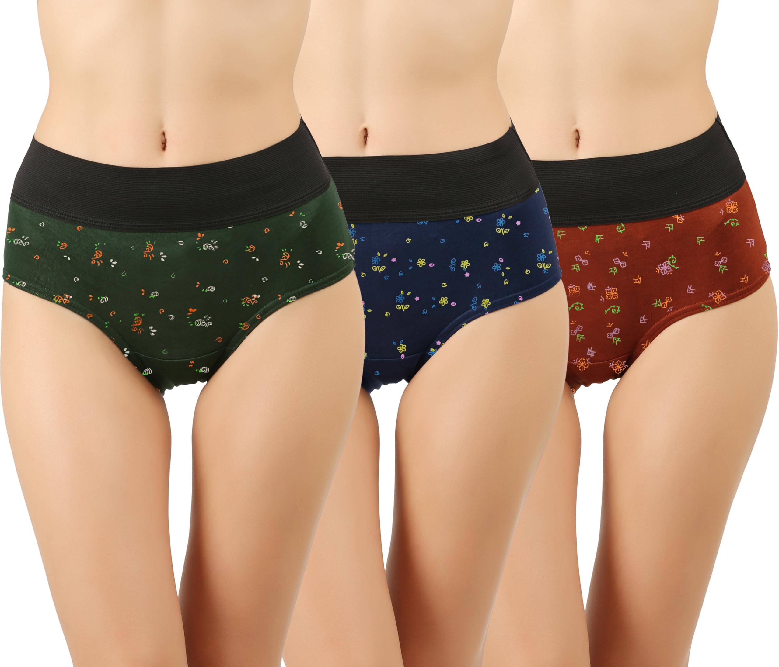 vaishma Women Regular Cotton Multicolor Hipster Panty (Pack of 3)-picture-23