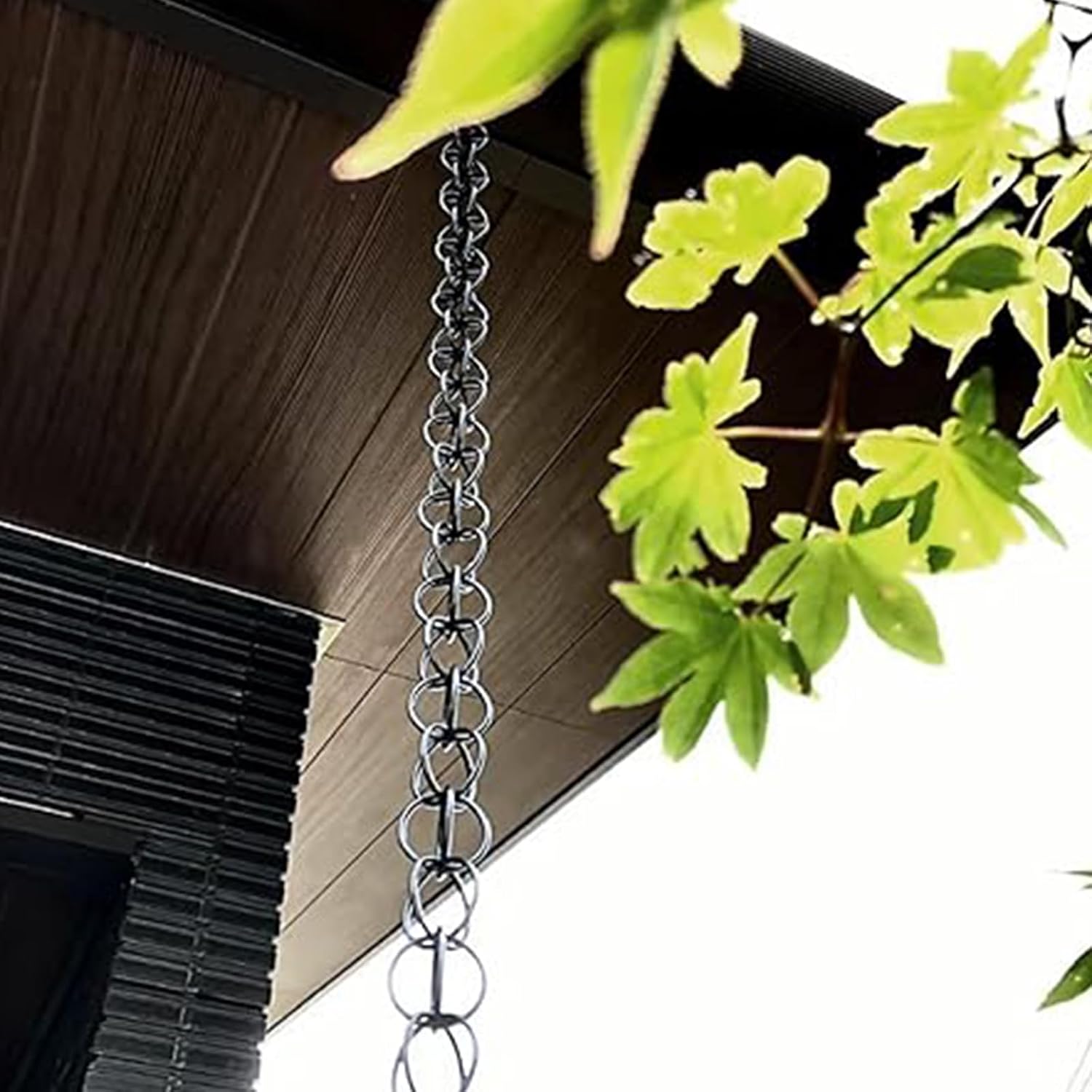 Wetsfgdg 鎖樋 金属雨のチェーン リング美しい装飾、実用的な機能、雨水を排水し、屋根に集めて地面や貯水施設へと整然と流すこと