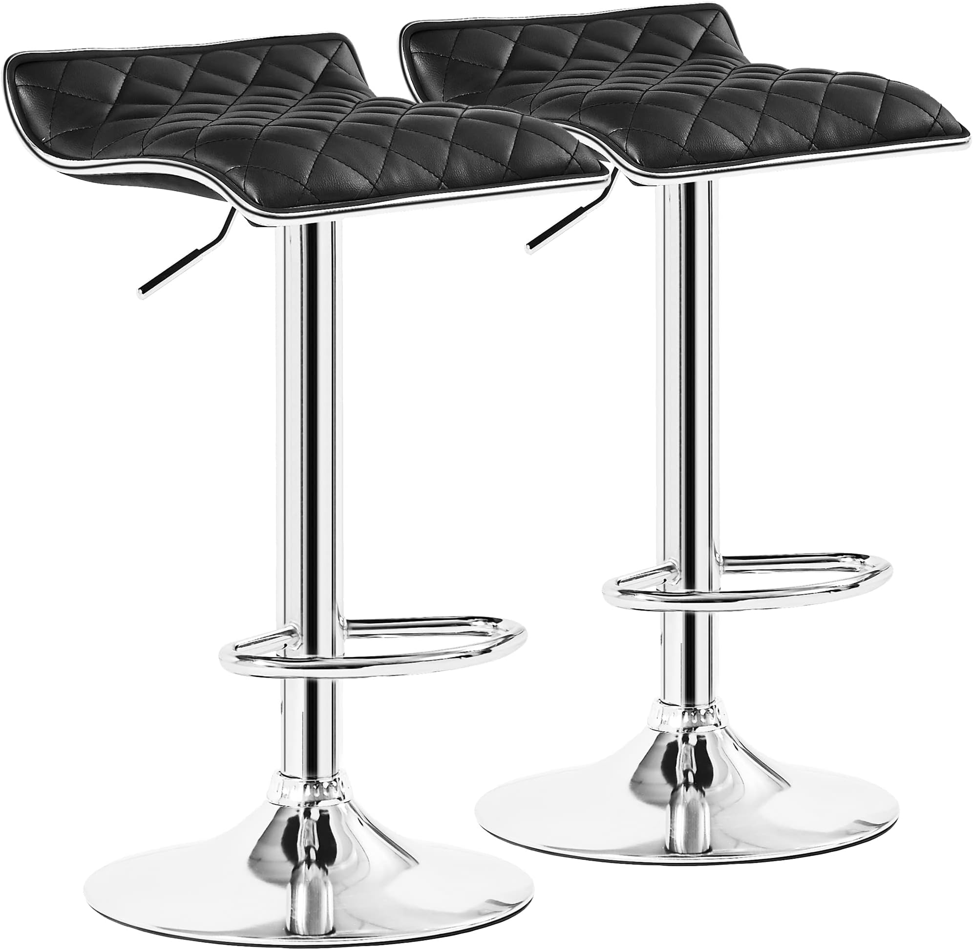 VECELO Adjustable Bar Stools Set of 2, Bar Height Stools for Kitchen Counter