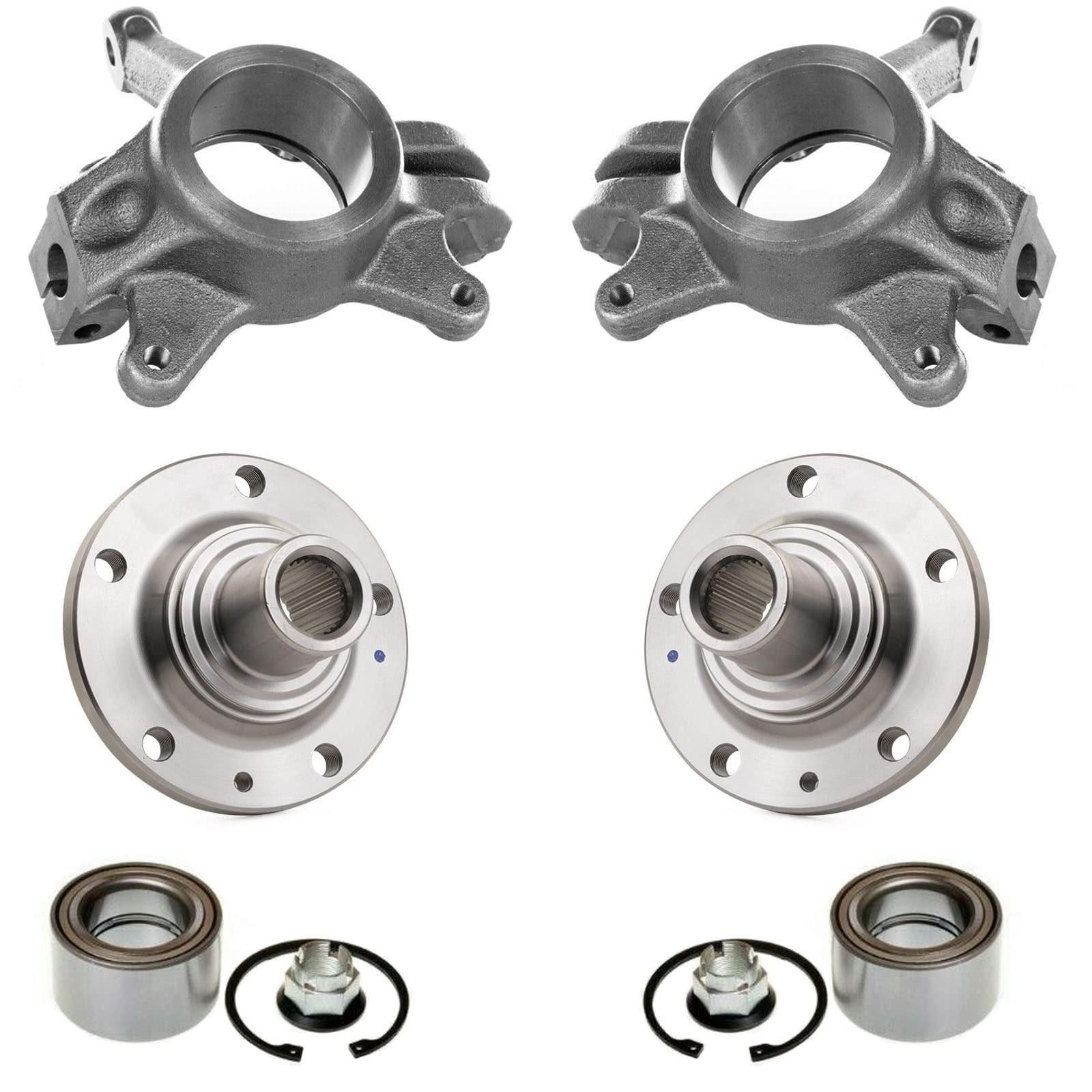 Kit Réparation AVEC 2 Porte Fusées ET 2 Moyeux ET 2 Roulements de Roue Avant Gauche et Avant Droit 24 mm compatible pour INTERSTAR X70 MOVANO A X70 MASTER II - 7701206740 4403023 4403024