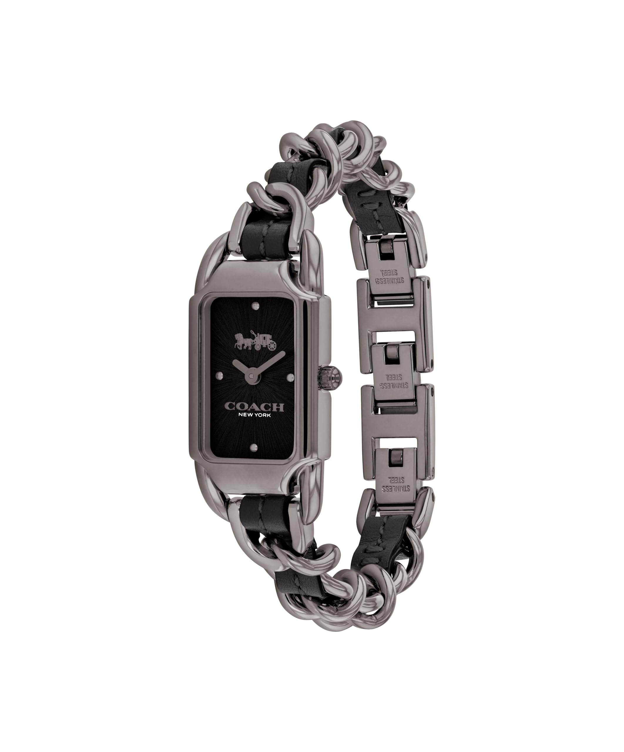 Coach Cadie Qtz Basic Black Rectangle Dial Women