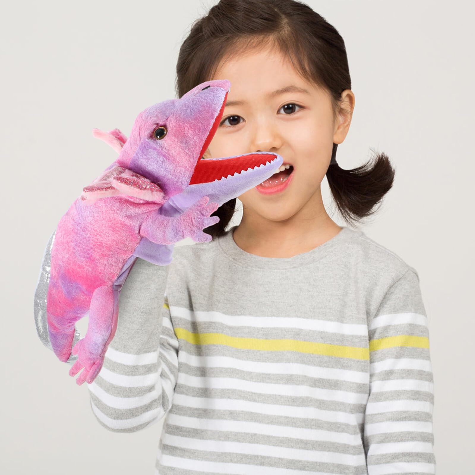 SUPVOX Marioneta Fácil de para de Felpa Mano Niños de Salamandra Educativo Juguete de Operar y Adecuado para Juegos Imaginativos y Contar Historias