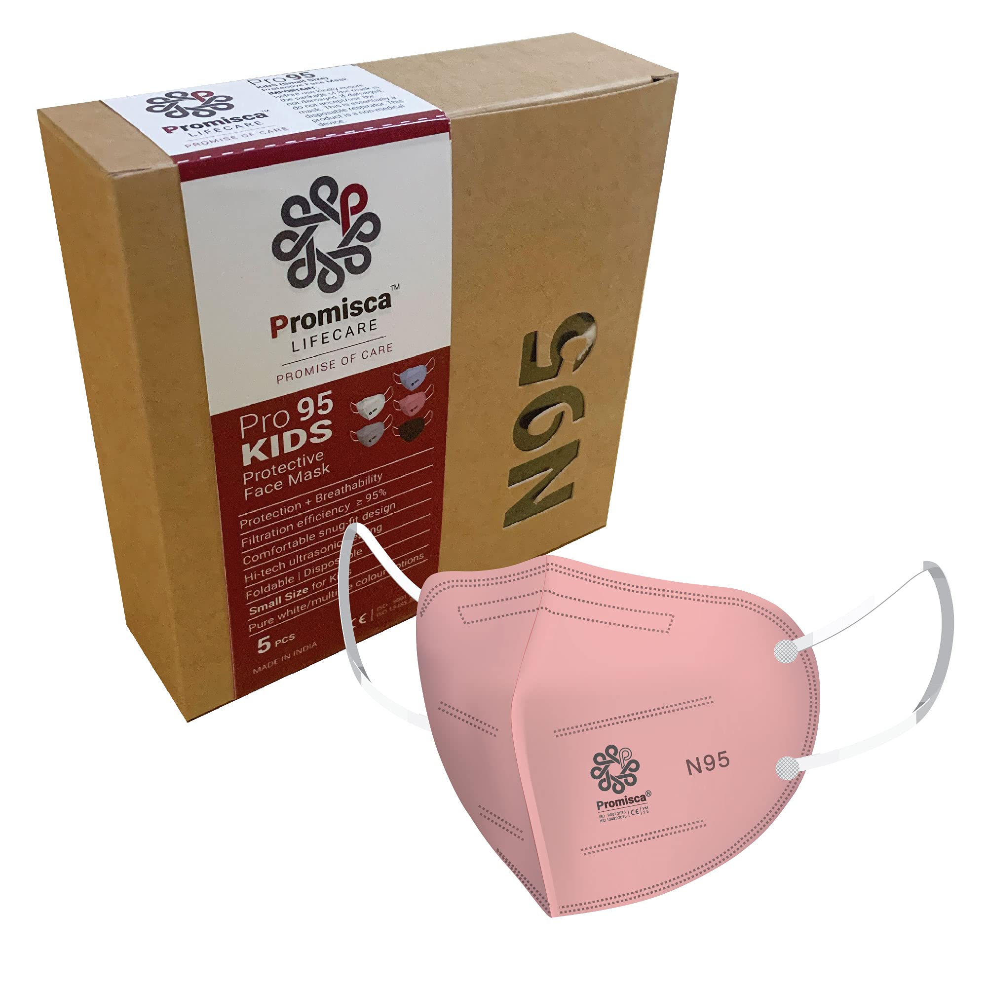 Promisca Kids N95 Face Mask Small Size (Pack of 5) with 5 Layered Filtration and Genuine Melt Blown (Pack of 5, Pink Small) (B08XWDG3MM) Amazon Price History, Amazon Price Tracker