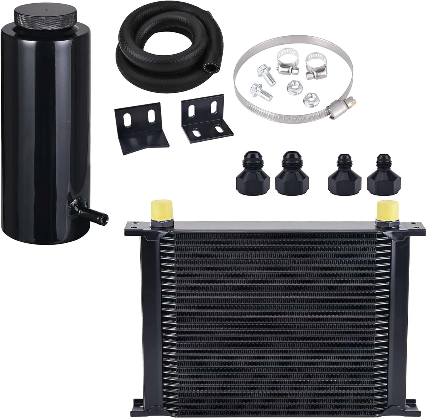 EVIL ENERGY 19 Row Oil Cooler Bundle with 800ML Coolant Overflow Tank NBR Hose Kit