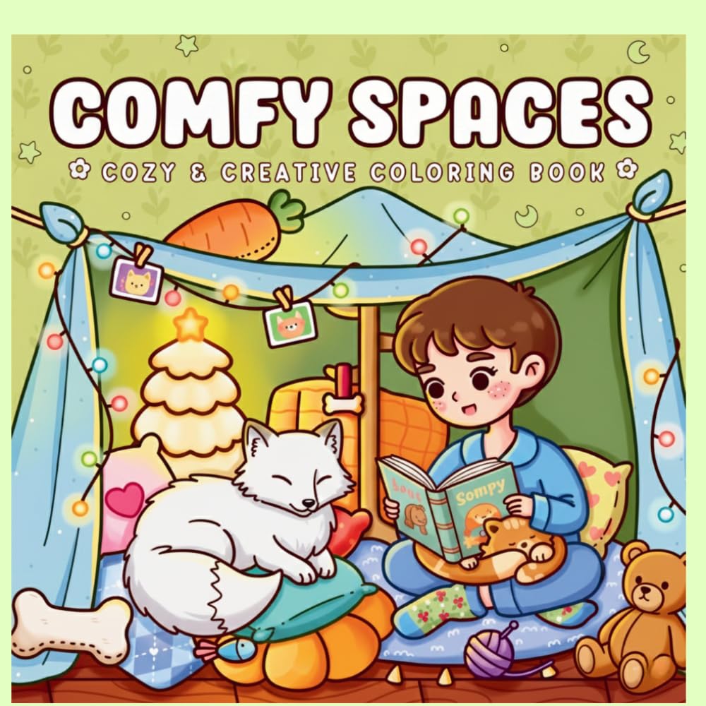 Comfy Spaces — Cozy & Creative Coloring Book: 40 Unique Illustrations of Cozy Everyday Moments for Adults & Teens