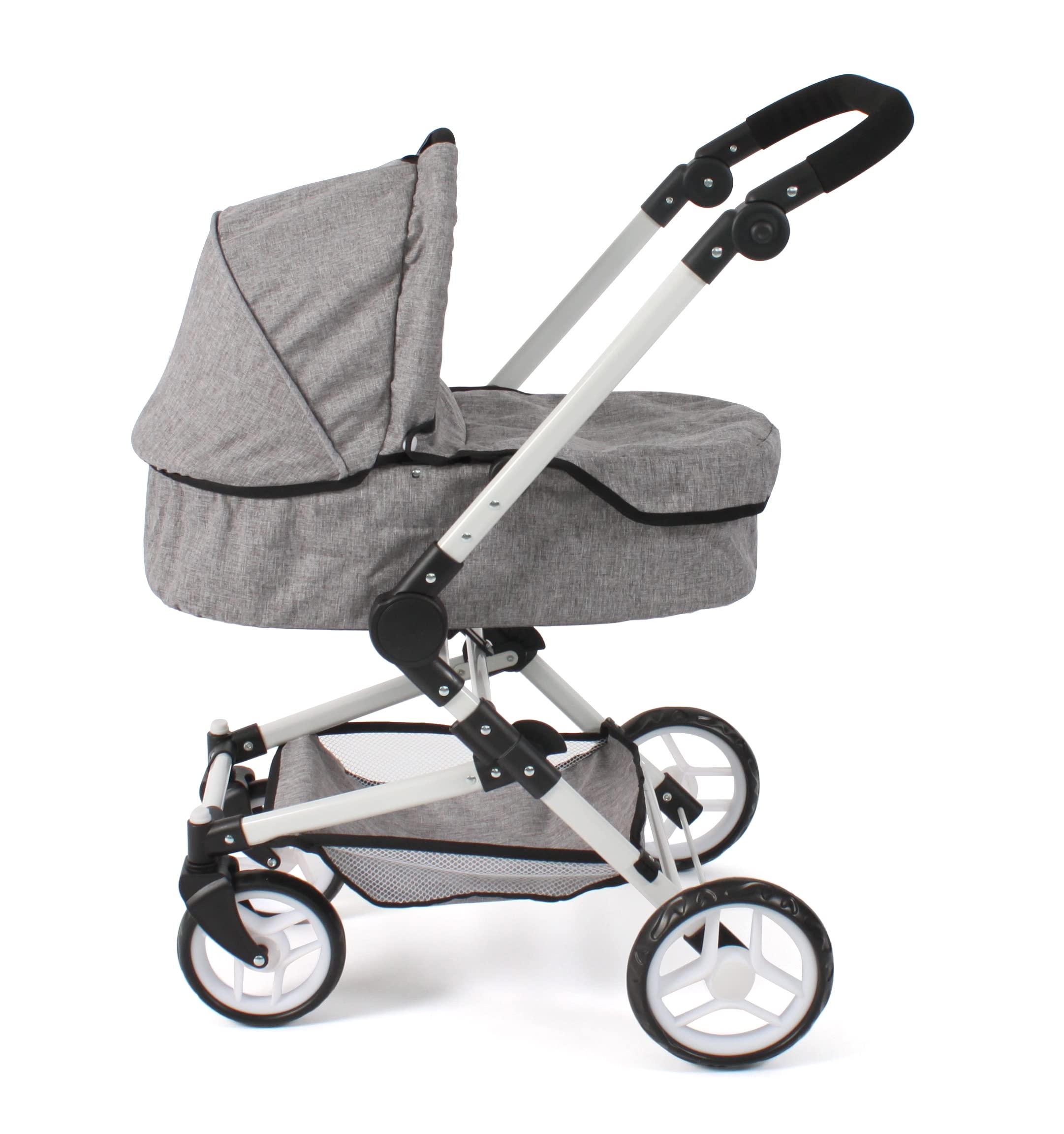 Bayer Chic 2000 645 19 wózek dla lalek kombi Fides 3 w 1, dżinsy szare, 61 x 44,5 x 85 cm