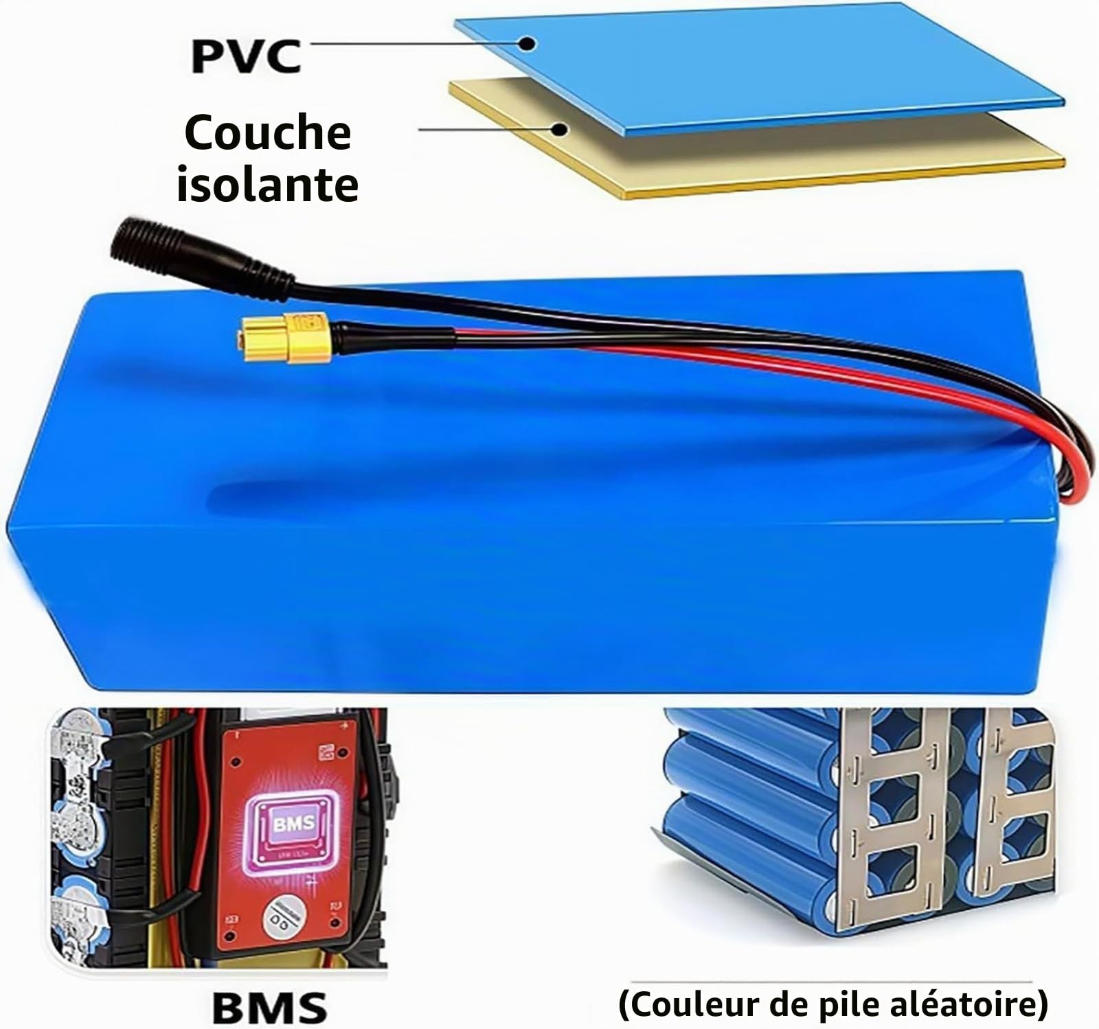 Batterie Lithium-ION 48 V 48 Ah 13S3P Pour Vélo Électrique Avec Chargeur, Protection BMS Intégrée, Idéale Pour Moteur De Vélo Électrique 200-2000 W 48V 48Ah,XT60