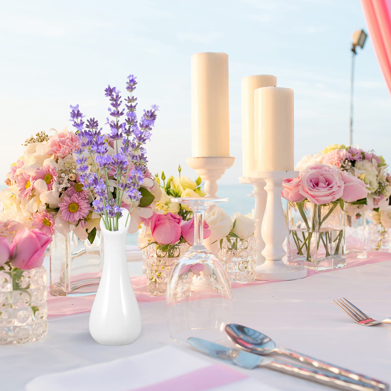 TAVADA Vase Decoratif En Ceramique,Lot De 2 Vase De Forme Ronde D'art