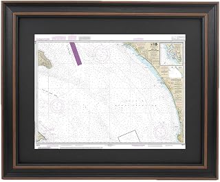 Framed Nautical Chart 18774 : Gulf of Santa Catalina, Camp Pendleton - Poster Size. Handmade in USA