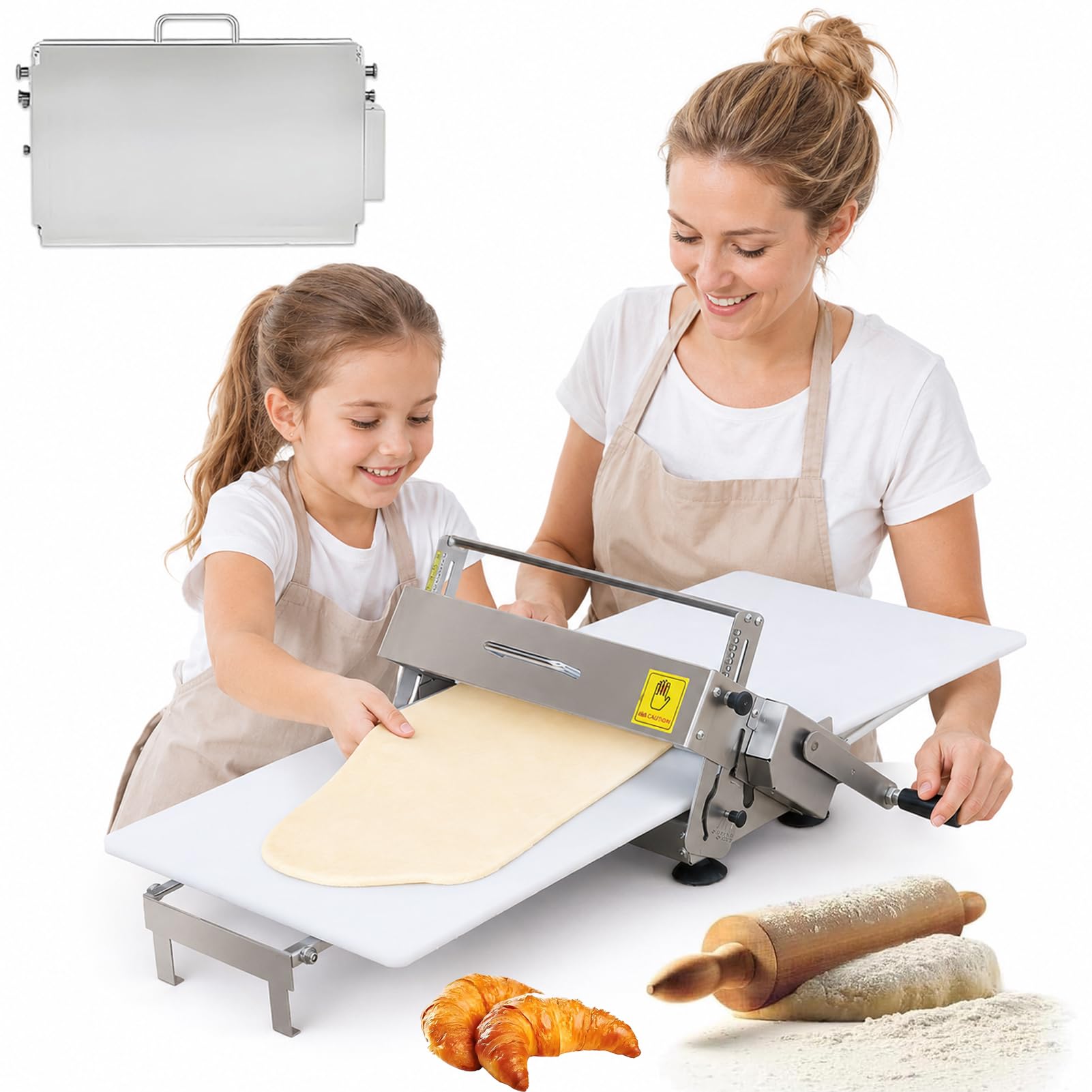 Laminoir à pâte en acier inox durable pour réussir la pâtisserie fine