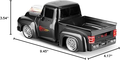 Miniatura 3 de QFX Altavoz de réplica Bluetooth 1956 para camioneta, altavoces de 3 pulgadas, enlace manos libres, micrófono integrado, radio FM y luces LED de