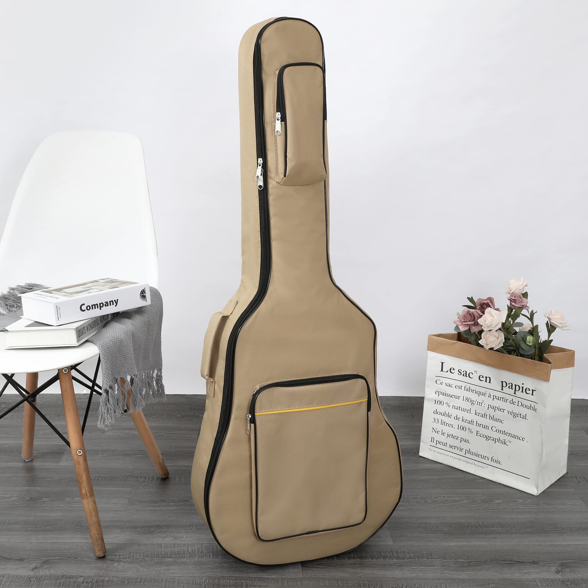 TRIXES Sac de Guitare avec Bretelles - Étui rembourré imperméable à l'eau - Basse, Acoustique et Sac de Guitare Classique - Parfait pour Voyager