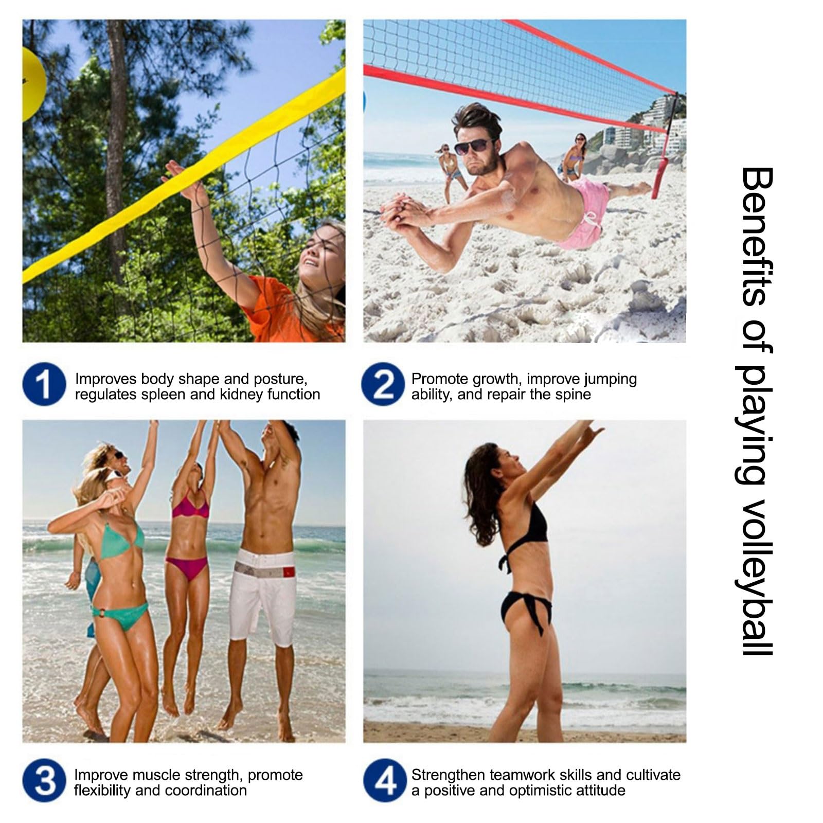con Postes De Aluminio De Altura Ajustable, Uso Recreativo En El Jardín O En La Playa, Red Voley Piscina Portatil, Red De Voleibol Portátil