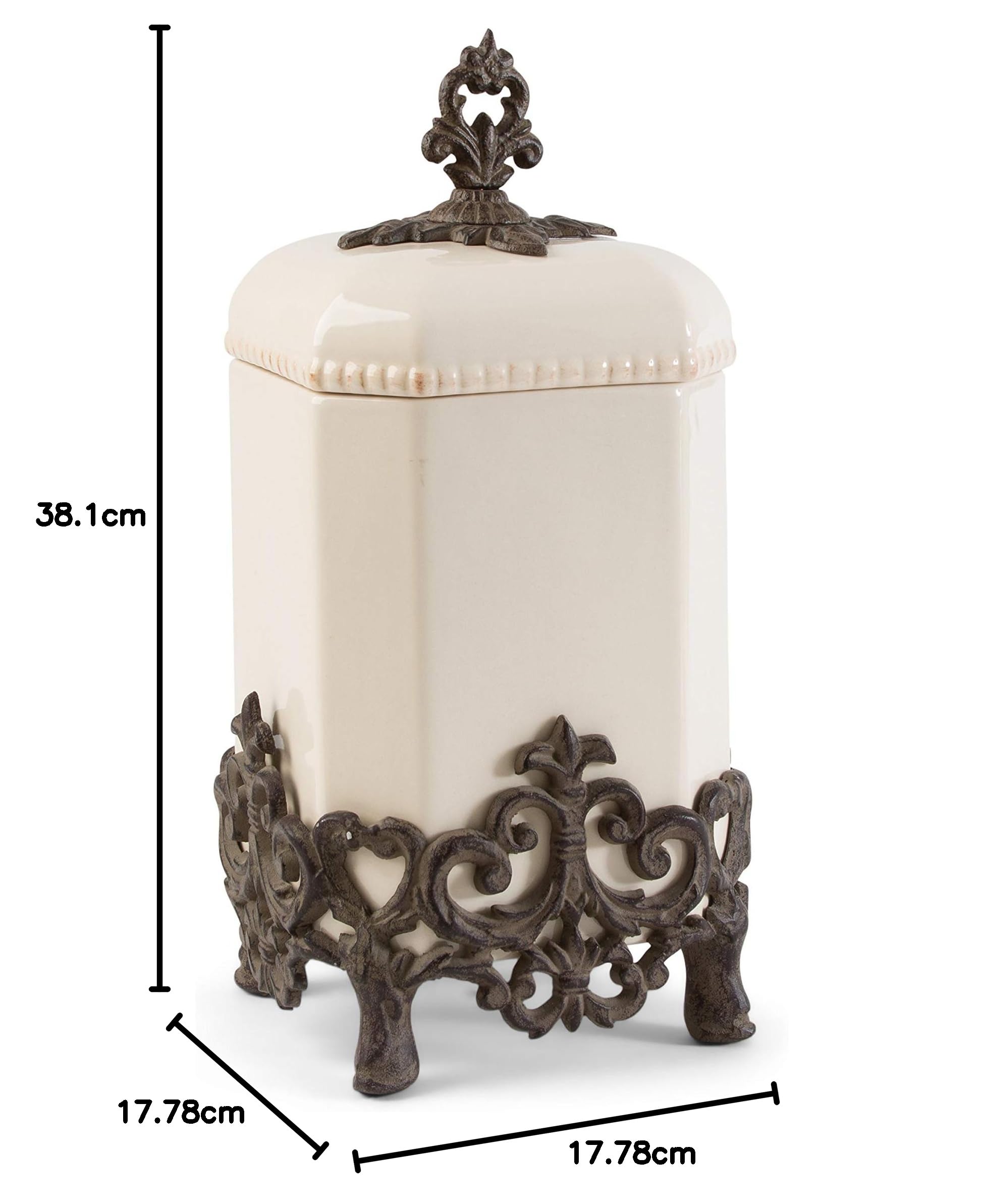 Tamaño mediano Provencial Canister – crema
