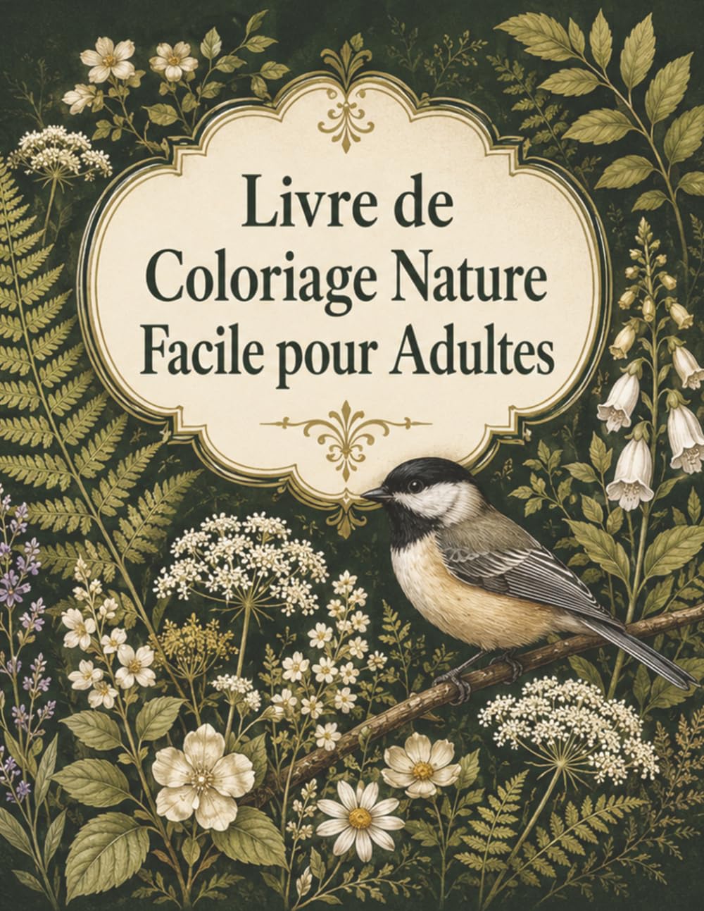 Livre de Coloriage Nature Facile pour Adultes: Grands motifs aux lignes claires : jardins, forêts, oiseaux et scènes paisibles à compléter