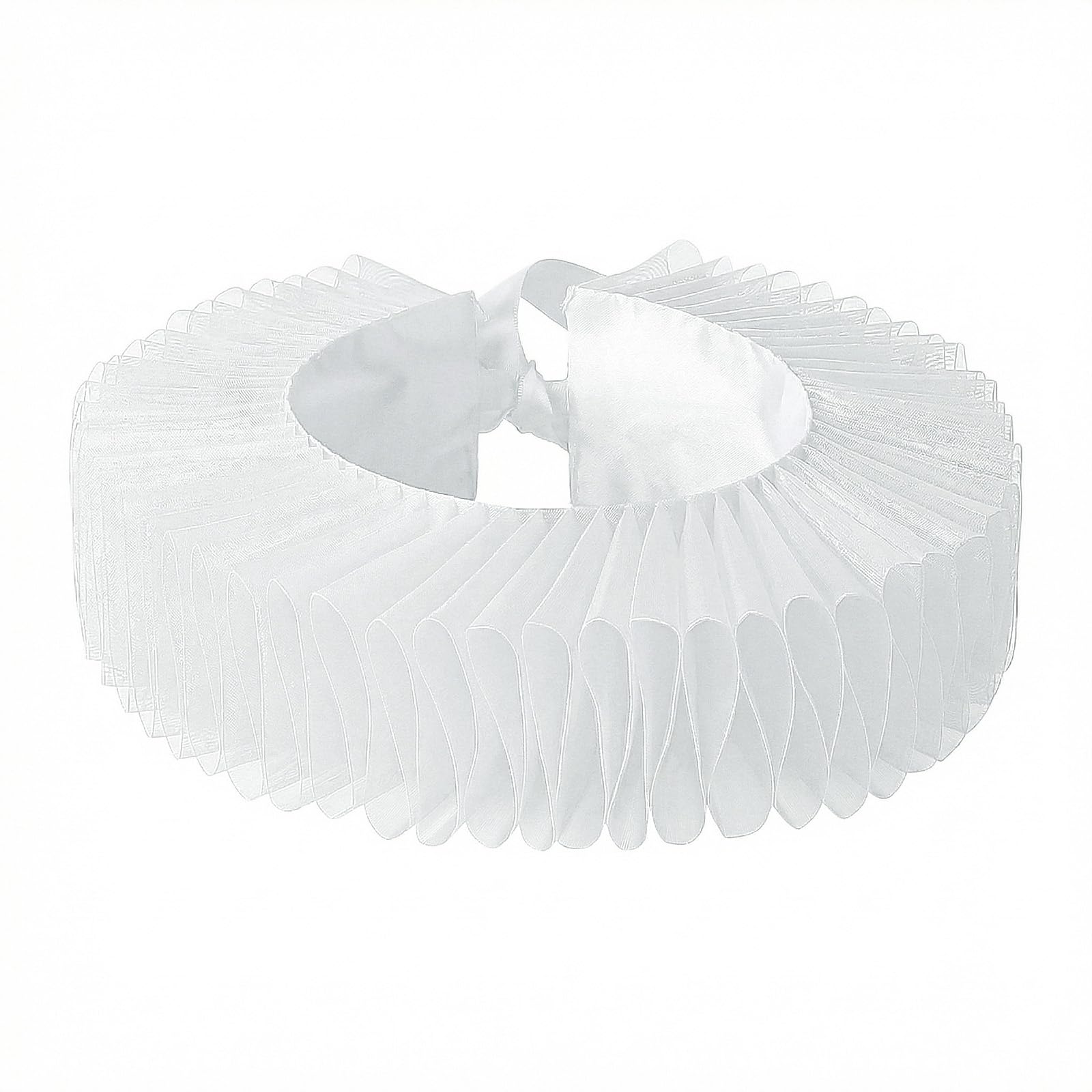 Faxianther Renaissance Elizabethan Ruffle Collar Men Women Vintage Medieval Victorian Edwardian Detachable Neck Ruff Adjustable Halloween Cosplay Roleplay Stage Clown Neck Collar Costume Accessory