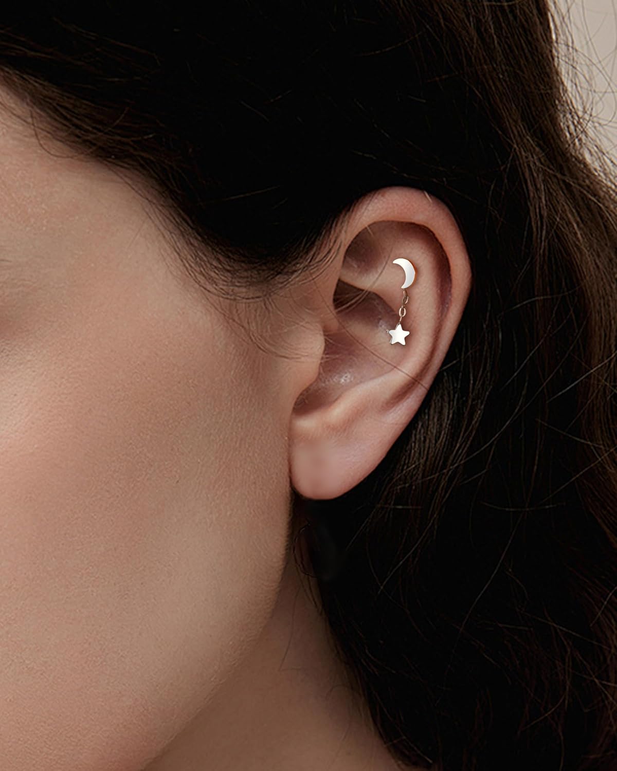 Hidden Helix Earrings G23 Solid Titanium Cartilage Earrings Stud 16G Internally Threaded Helix Tragus Piercing Jewelry Jewelry Dangle - Image 2