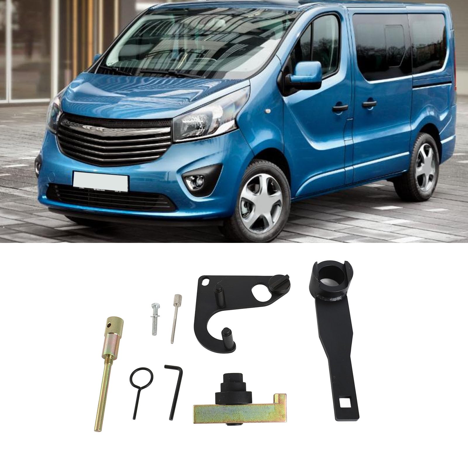 Zestaw narzędzi do rozrządu wałka rozrządu silnika, 9-częściowy zestaw zamków regulacyjnych ze stali węglowej do R9M R9N 1.6D 1.7D, pasuje do X-Trail, Scenic Talisman, Klasa C Vito