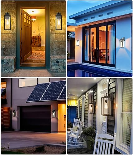 Miniatura 7 de Luces de pared de gran tamaño para exteriores del atardecer al amanecer, 18 pulgadas, paquete de 2 luces de montaje en pared, aplique de pared