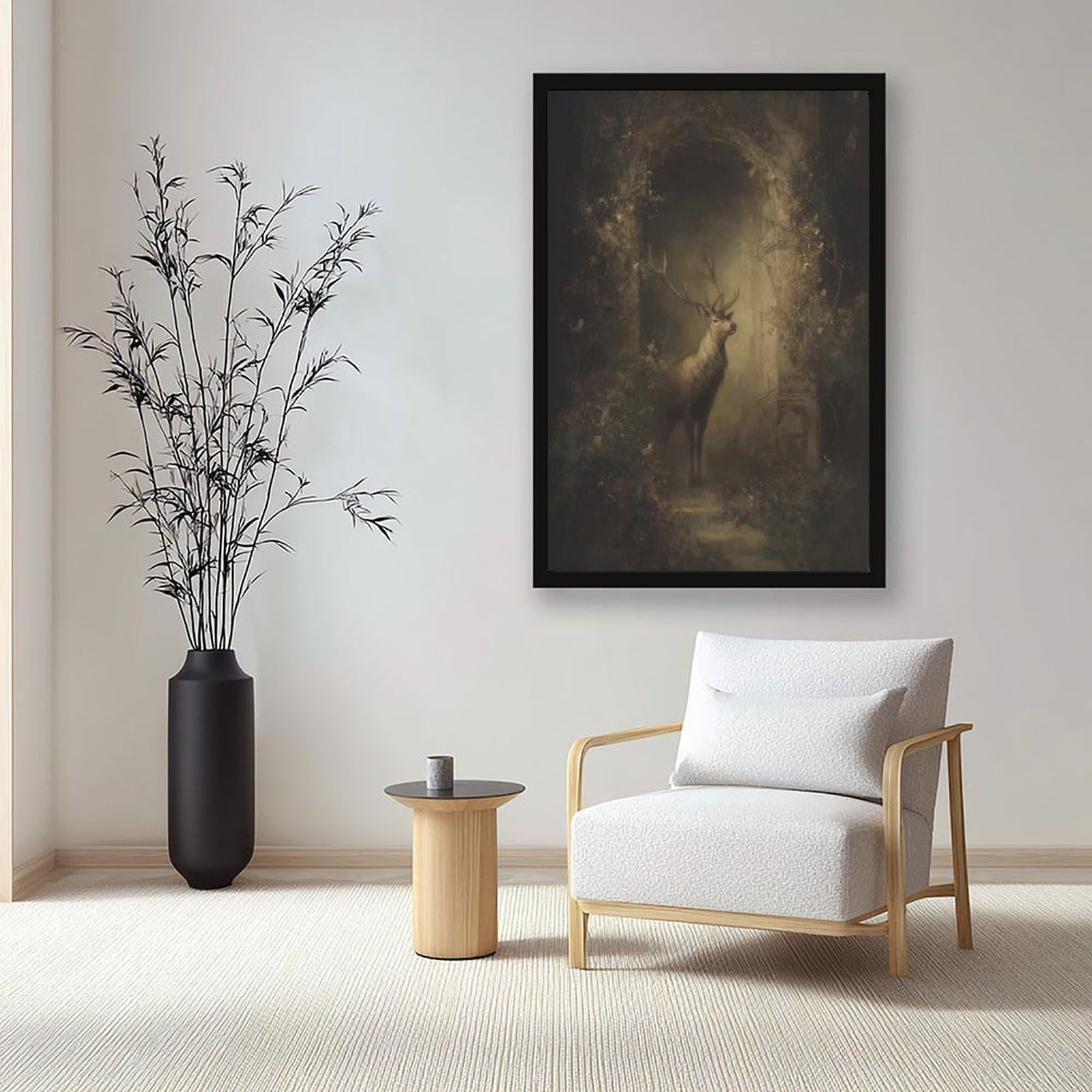 Poster sur toile représentant un magnifique cerf - Décoration murale pour salon, chambre à coucher - 50,8 x 76,2 cm (L x l)