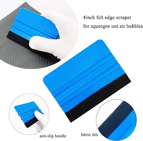 Miniatura 8 de Kit de herramientas de vinilo para envolver el automóvil, juego de herramientas de tinte de película de ventana con escobilla de borde para