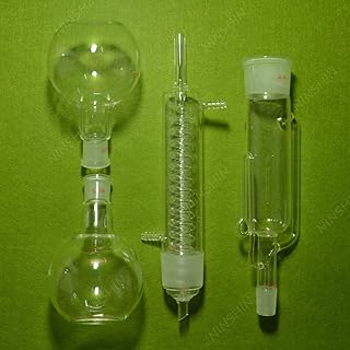 NANSHIN lab Glass,500ml Soxhlet Extractor with Graham Condenser & Two Flat Flask 24/29,Lab Glassware