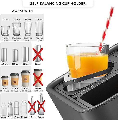 Miniatura 11 de CouchConsole - Bandeja portavasos original para bebidas y aperitivos con reposabrazos, mesa con soporte para teléfono, almacenamiento y organizador