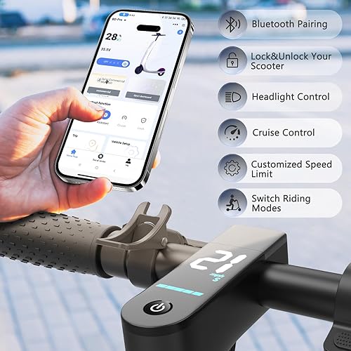 Vista 14 de WERHY Scooter eléctrico, motor de 350 W/500 W, velocidad máxima de 19/22 mph, rangos máximos de 16/23/25/28 millas, scooter E plegable para adultos