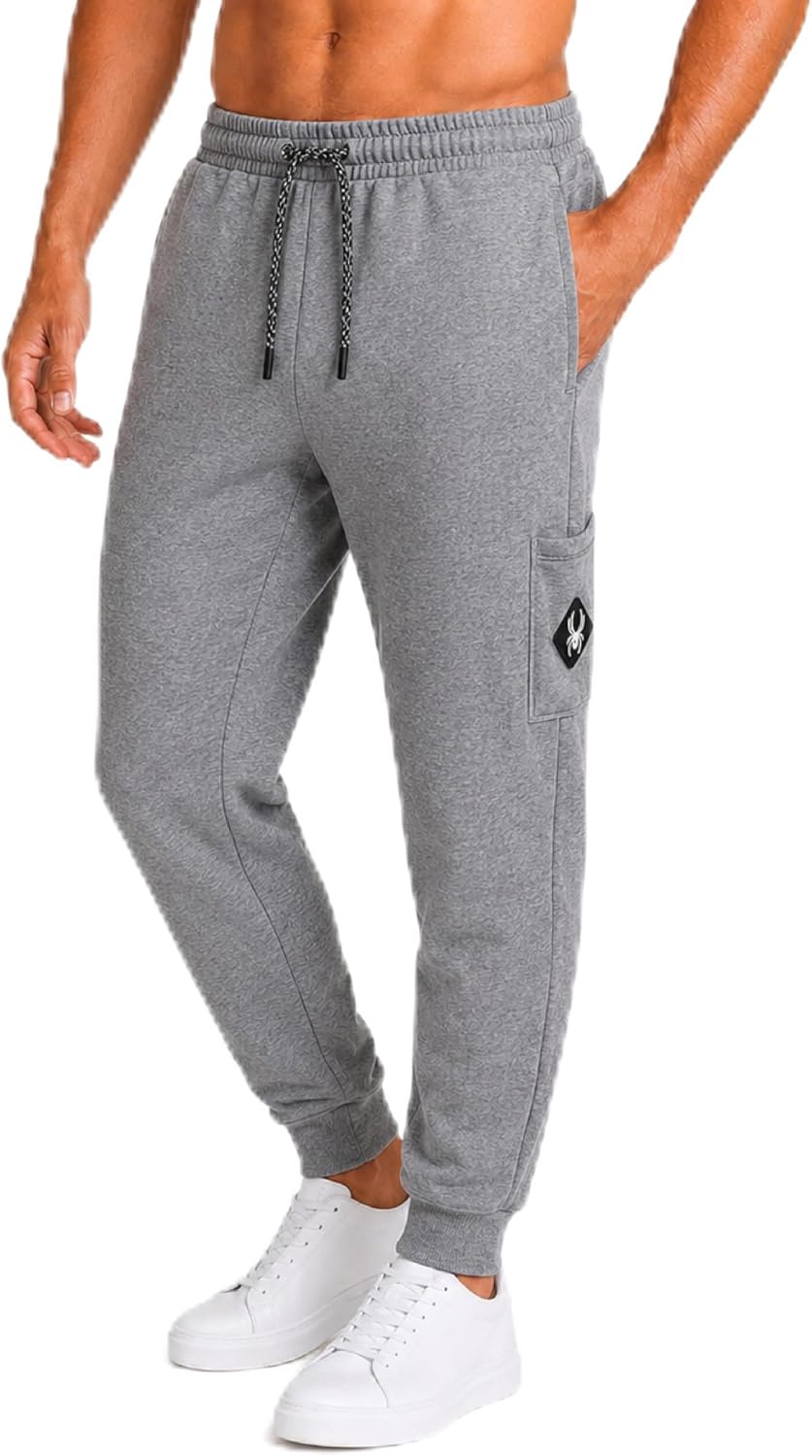 Spyder Mens Cargo Sweatpants - Soft Stretch Fleece Mens Joggers with Pockets & Elastic Waistband for Running Jogging Workout